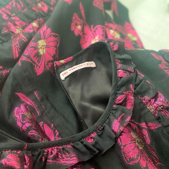 New $1550 The Vampire’s Wife Iconic Cate Metallic Mini Dress - Picture 11 of 11